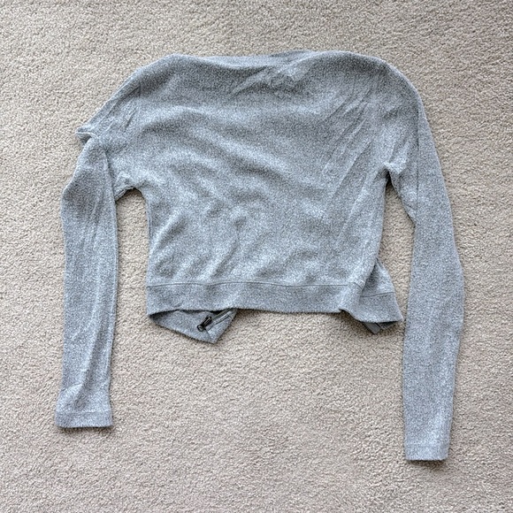 Out From Under Gray Cropped Zip Up Cardigan - Picture 5 of 5